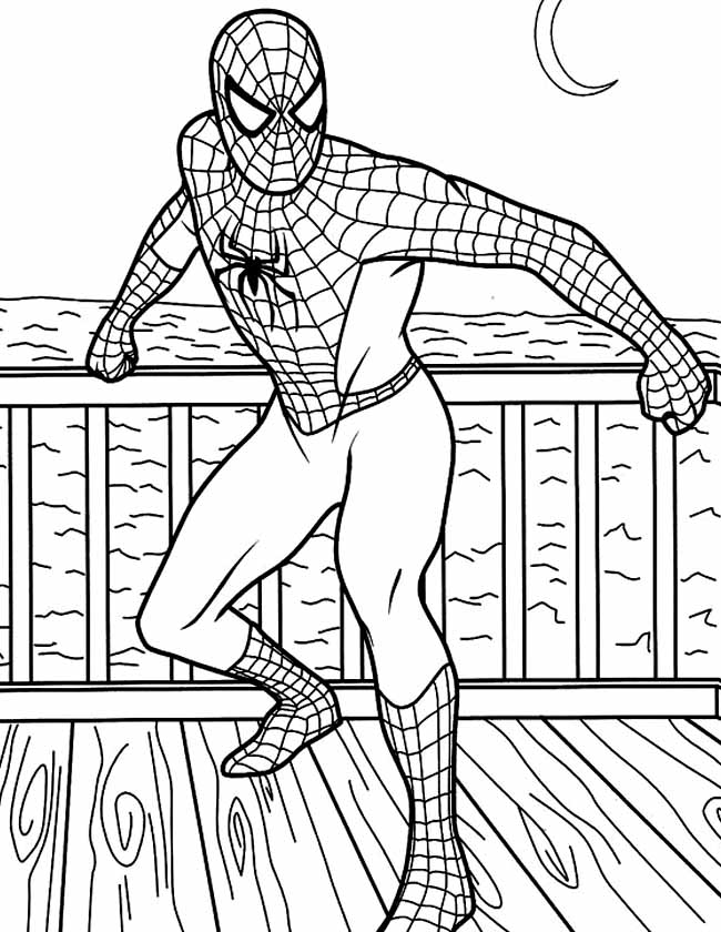 Kleurennu Spiderman Bij Zee Kleurplaten