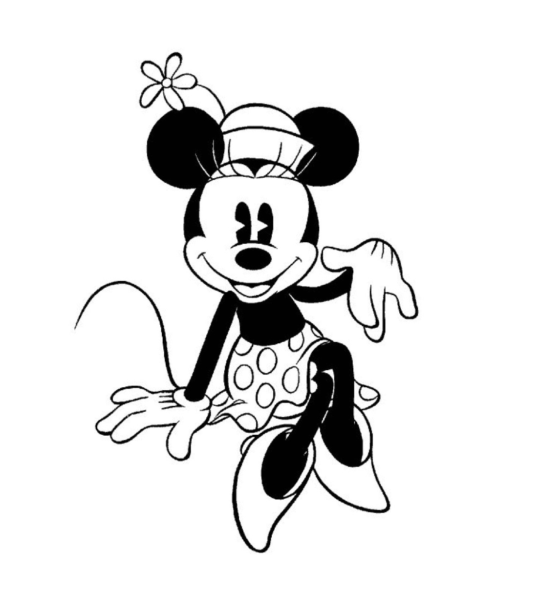 Gratis kleurplaat Mini Mouse
